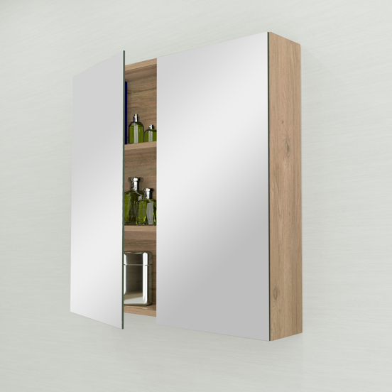 Storke Reflecta Spiegelschrank Bad: 75 x 75 cm, Eiche rustikal