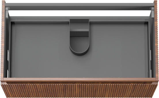 Storke Ribs zwevende wastafelonderkast 95 x 52 cm notenhout 2 lades
