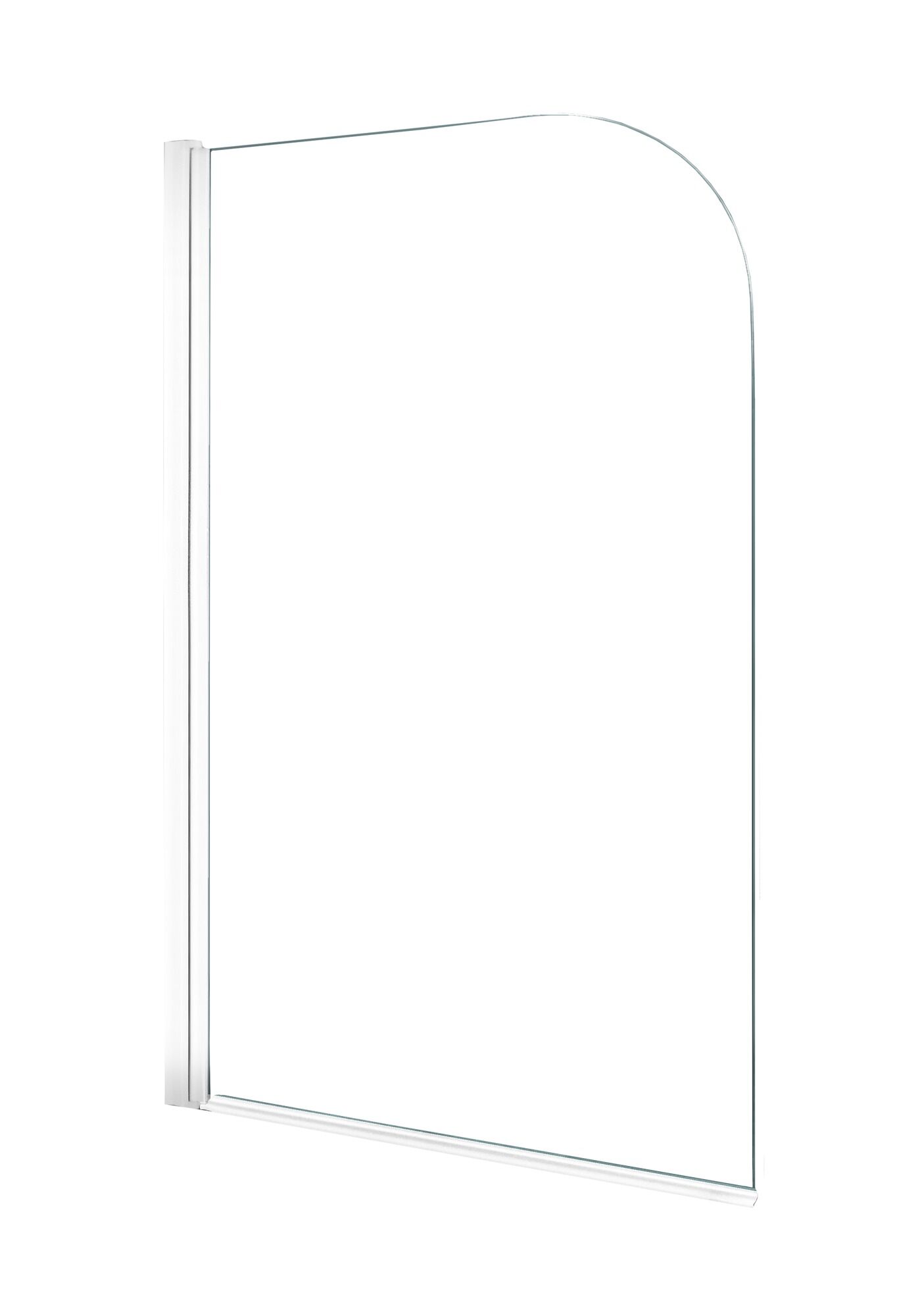 Linie Palma enkele badwand 80 cm helder glas mat wit profiel