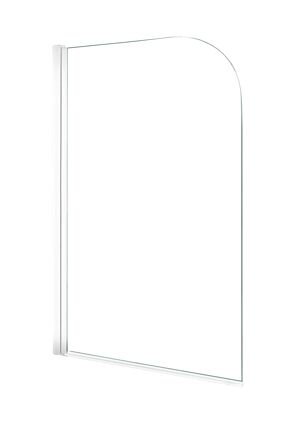Linie Palma Badewannenaufsatz: 80 cm, Klarglas, Weißes Profil