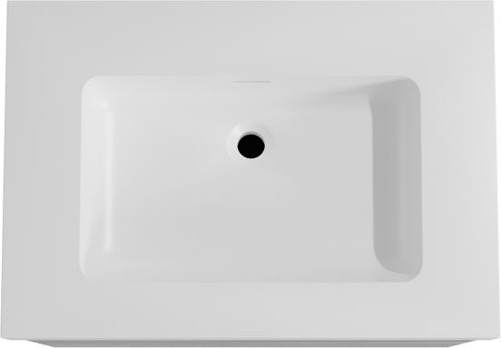 Storke Edge zwevend badmeubel 75 x 52 cm beton donkergrijs met Mata High enkele wastafel in solid surface mat wit