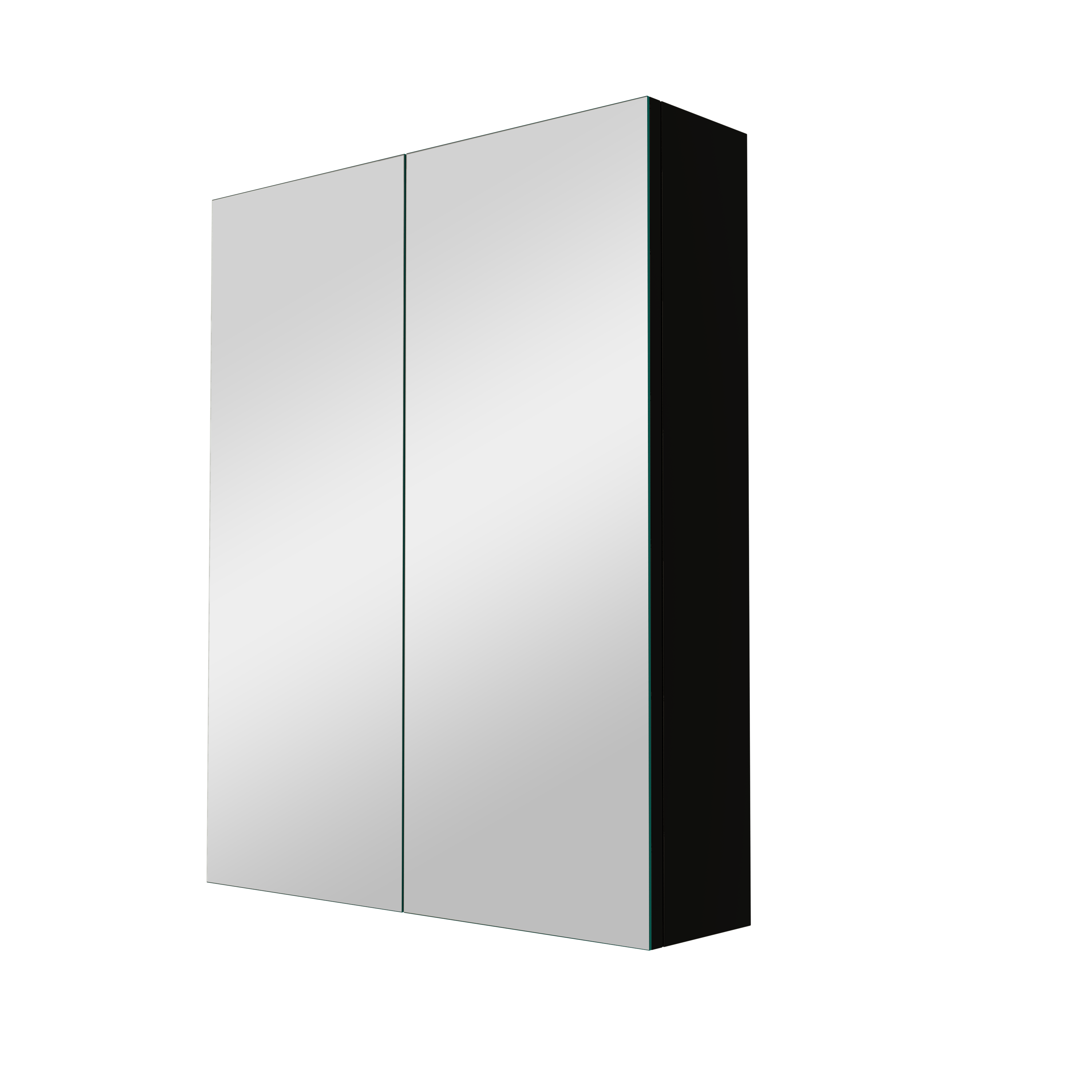 Linie Montro spiegelkast 60 x 75 cm mat zwart