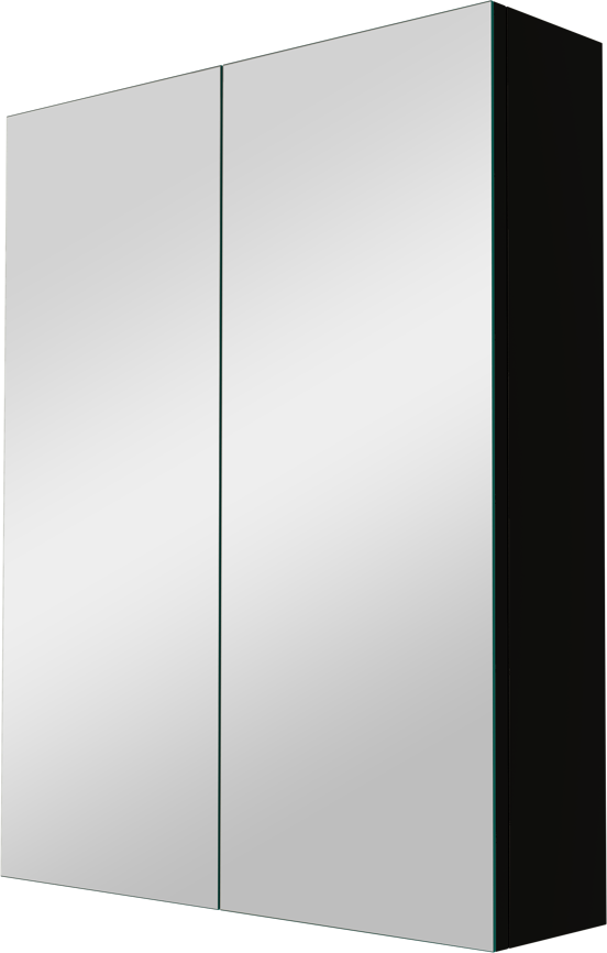 Linie Montro Spiegelschrank Bad: 60 x 75 cm, Schwarz matt