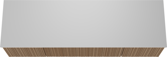 Balmani Forma zwevend badmeubel 180 x 55 cm naturel eiken met Stretto enkel of dubbel wastafelblad in solid surface mat wit, Verticale asymmetrische ronde ribbel