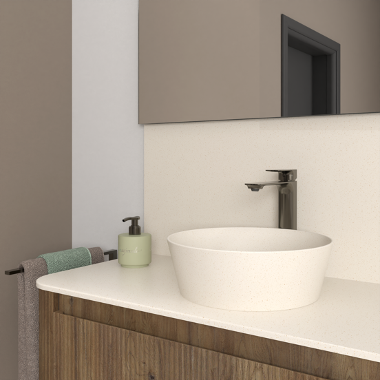 Storke Waschbeckenrückwand Beige Granit Solid Surface 40 x 140 cm