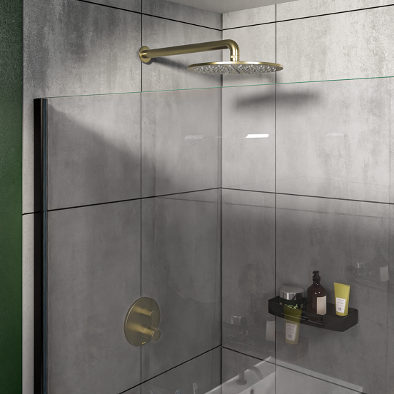 Blaufoss Smartbox Round Thermostat-Duscharmatur: Unterputz, 2 oder für 3 Verbraucher, Brushed Champagne Gold, Einbauelement inklusive