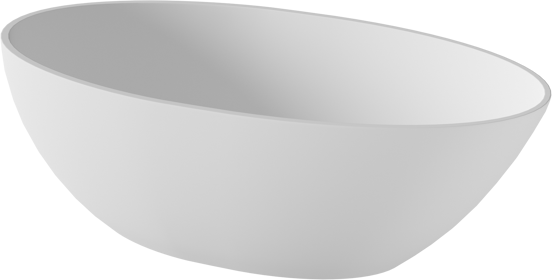 Balmani Fahro ovaal vrijstaand bad 170 x 85 cm Solid Surface mat wit
