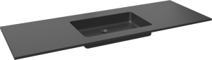 Storke Scuro enkele wastafel mat kwarts 145 x 52 cm