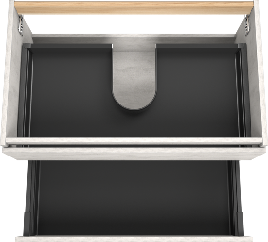 Balmani Lucida meuble sous-lavabo suspendu 90 x 55 cm béton gris argent 2 tiroirs