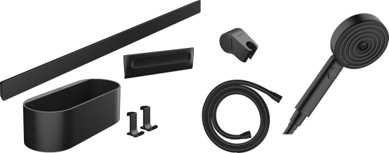 Hansgrohe WallStoris Dusch-Accessoires-Set schwarz matt