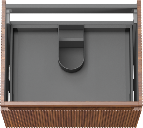 Storke Ribs meuble sous-vasque suspendu 65 x 52 cm noyer 2 tiroirs