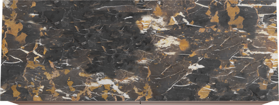 Balmani Mitra zwevend badkamermeubel 150 x 55 cm notelaar met Stretto enkel of dubbel tablet in marmer portoro gold