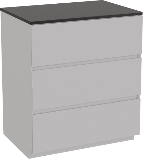 Storke Edge staand badkamermeubel 75 x 52 cm glanzend wit met Panton enkel tablet in gepoedercoate mdf mat zwart