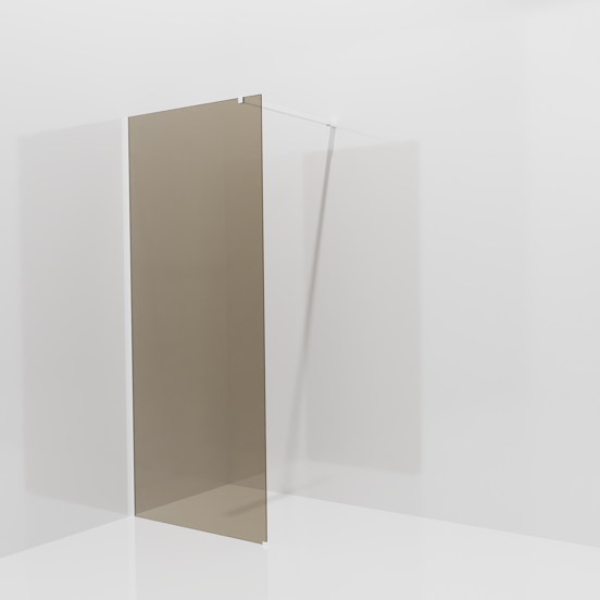 Balmani Modular Walk-In Dusche: 90 x 200 cm, Bronze Glas, inklusive Coating, Profil Weiß matt