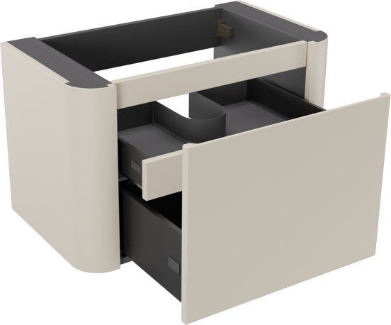 Storke Soft zwevende wastafelonderkast 80 x 46 cm Sand mat 2 lades