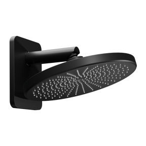 Blaufoss Onos 250 Tête de douche rond 25 cm avec bras de douche support mural noir mat
