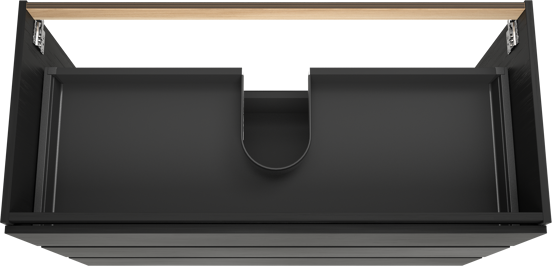 Balmani Lucida meuble sous-vasque a poser 120 x 55 cm chêne noir 3 tiroirs