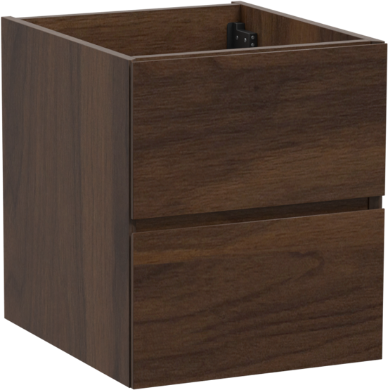 Storke Edge meuble sous-vasque suspendu 45 x 52 cm noyer 2 tiroirs