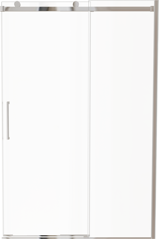 Luca Varess Boltano porte coulissante 130 cm x 200 cm verre transparent chrome profil