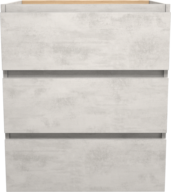 Balmani Lucida meuble sous-lavabo a poser 67,5 x 55 cm béton gris argent 3 tiroirs