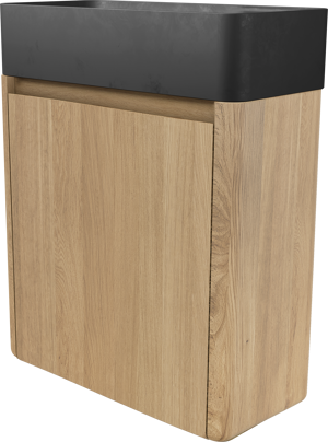 Balmani Fara zwevend toiletmeubel 45 x 22 cm natuur eik met Fara wastafel in verzoete graniet
