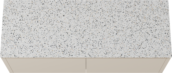 Balmani Eclips meuble salle de bains suspendu 150 x 55 cm Sandbeige avec Stretto tablette simple ou double en Bianco Nero Terrazzo