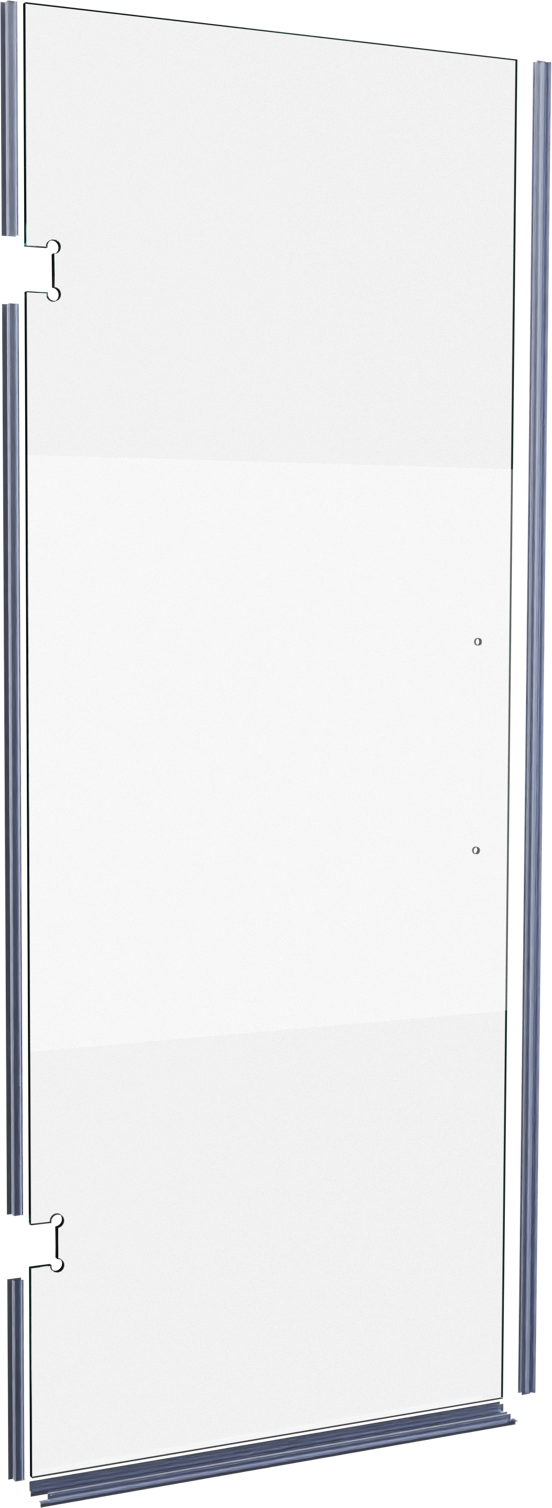 Balmani Modular Glaspaneel en deurdichting voor douchedeur links 841mm Helder glas met matte strook