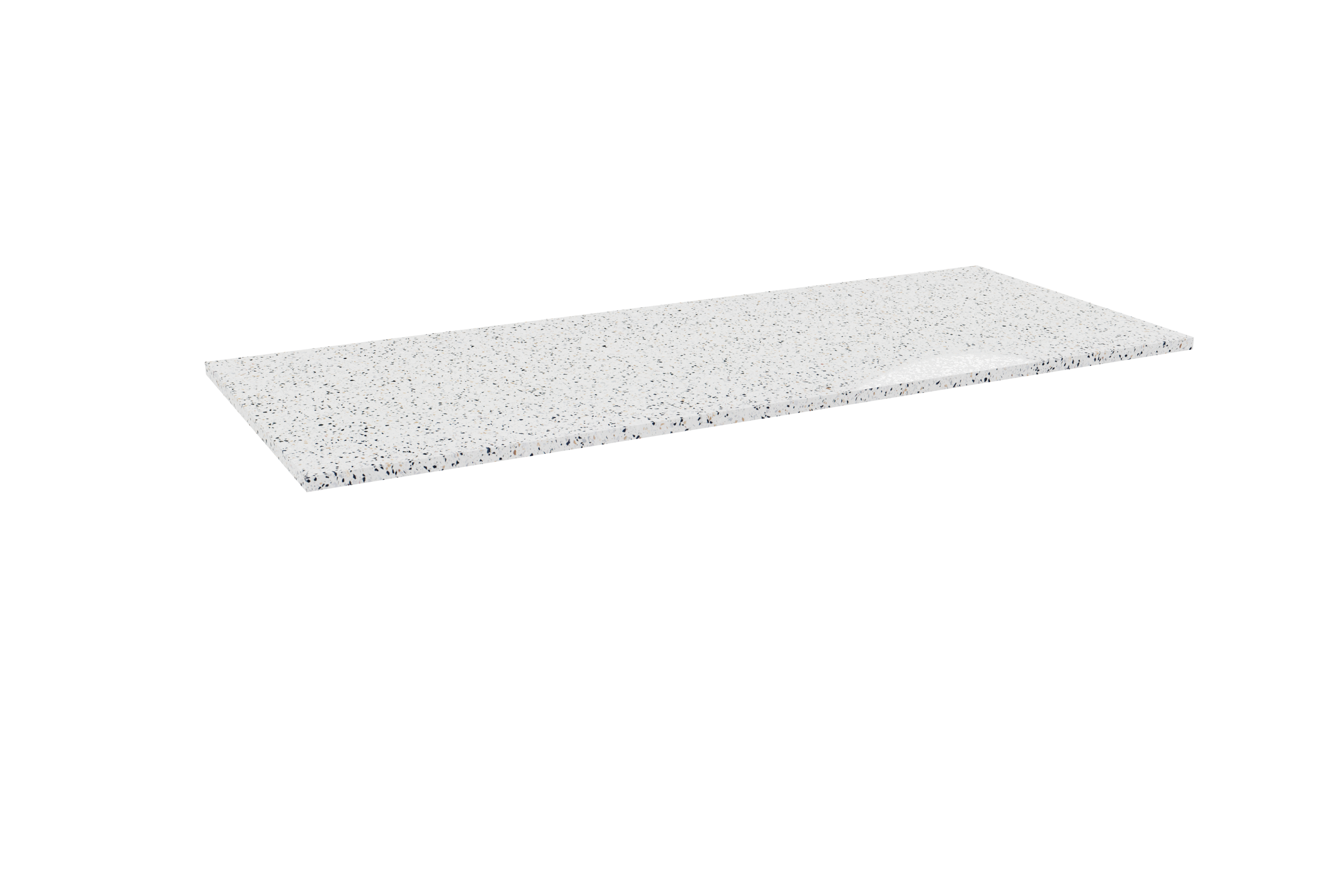 Storke Tavola enkel of dubbel wastafelblad mat wit/zwart terrazzo 130 x 52 cm