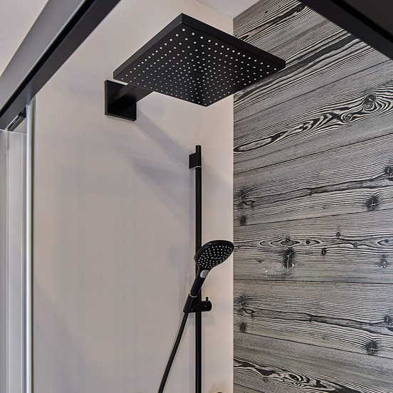 Hansgrohe Raindance E 300 tête de douche carrée avec support mural 30 x 30 cm noir mat