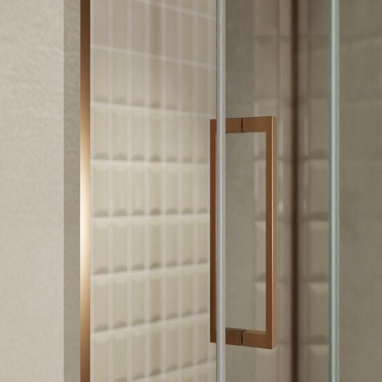 Balmani Senses Design porte pivotante à droite 140 cm x 210 cm verre Miroir Reflex, Profil Brushed Rosegold