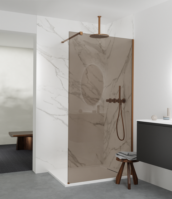 Balmani Modular Duschwand Glas: 85 x 200 cm, Bronze Glas Glas