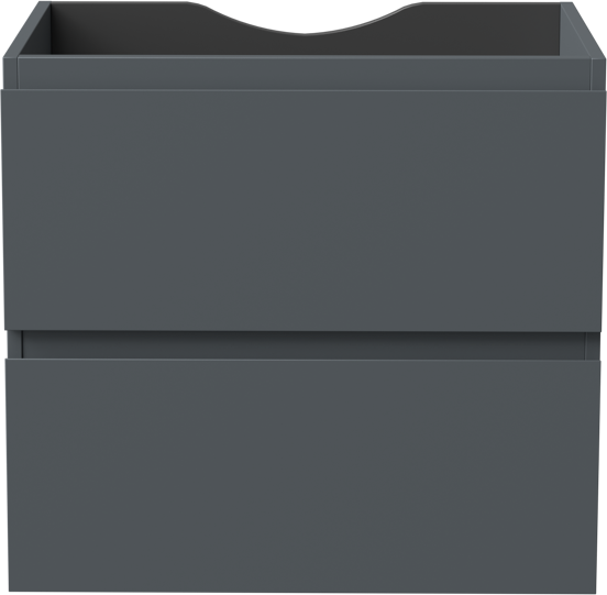 Linie Lado meuble sous-vasque suspendu 60 x 46 cm bleu anthracite 2 tiroirs