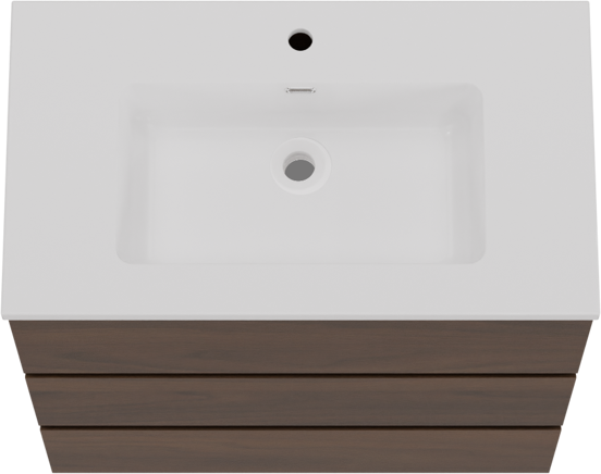 Storke Edge meuble salle de bains à poser 80 x 46 cm noyer avec Diva plan simple en marbre composite blanc brillant