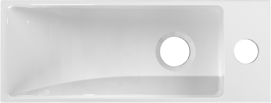 Luca Varess Funky handenwasser 38 x 14,5 cm glanzend witte porselein