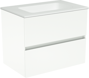 Storke Edge zwevend badmeubel 60 x 40 cm mat wit met Mata enkele wastafel in solid surface mat wit
