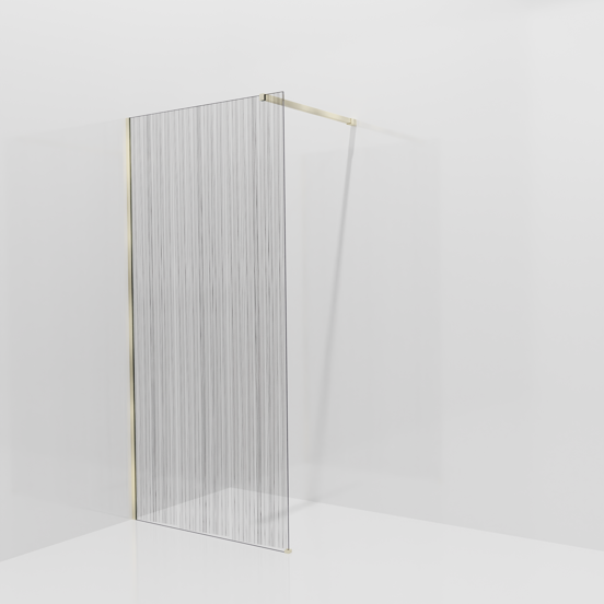 Balmani Modular Walk-In Dusche: 100 x 200 cm, Mikado, inklusive Coating, Profil Brushed Champagne Gold
