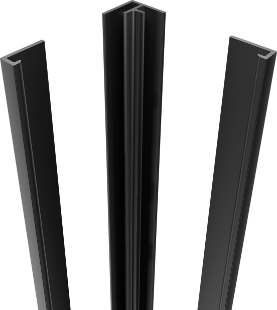 Luca Varess Artdeco set de profild'angle et profil latéral voor douchewandbekleding 244 cm noir mat