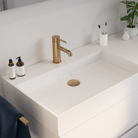 Blaufoss Round EcoStart robinet de lavabo standard or brossé