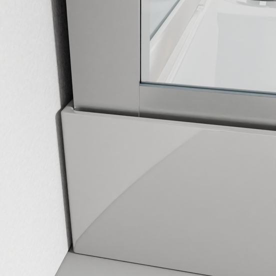 Luca Varess Talan Duschkabine: Schiebetür, 90 x 90 cm, Klarglas, Chrom Profil, matt