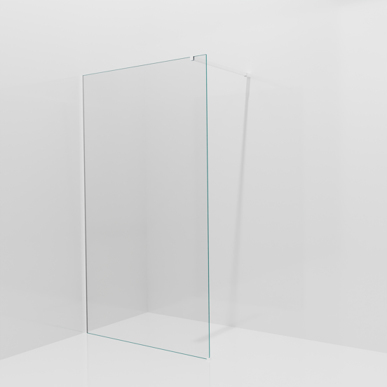 Balmani Modular inloopdouche: 120 x 200 cm, Helder glas met coating, Mat witte profielen