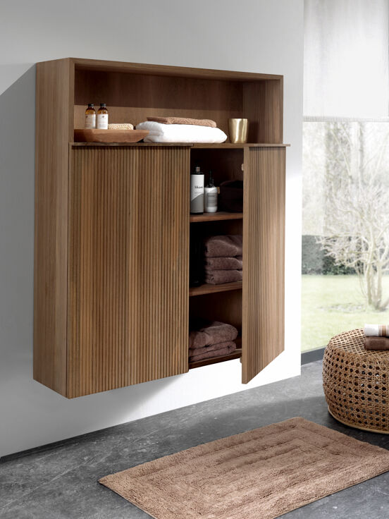 Balmani Forma zwevende badkamerkast teak 100 x 30 x 120 cm