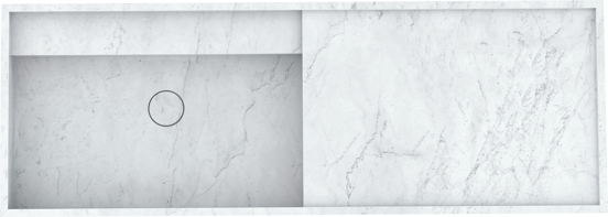 Balmani Cubo vasque asymétrique gauche marbre carrara 140 x 49 cm