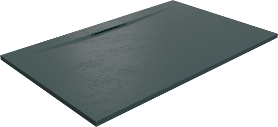 Balmani Juno receveur de douche 140 x 90 cm marbre composite gris graphite texture ardoise