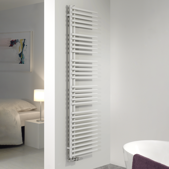 Vipera Nevada enkele handdoekradiator 50 x 180 cm elektrische verwarming glanzend wit zijaansluiting 847W, weerstand inbegrepen