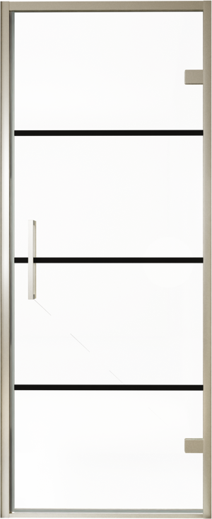 Balmani Senses Design Dusche Drehtür, Rechts, 90 cm x 210 cm, Lined, Profil Brushed CoolMetal, inklusive Coating