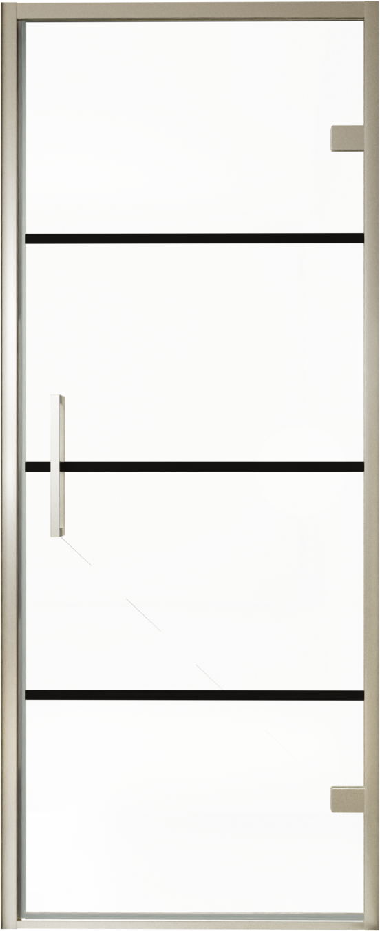 Balmani Senses Design Dusche Drehtür, Rechts, 90 cm x 210 cm, Lined, Profil Brushed CoolMetal, inklusive Coating