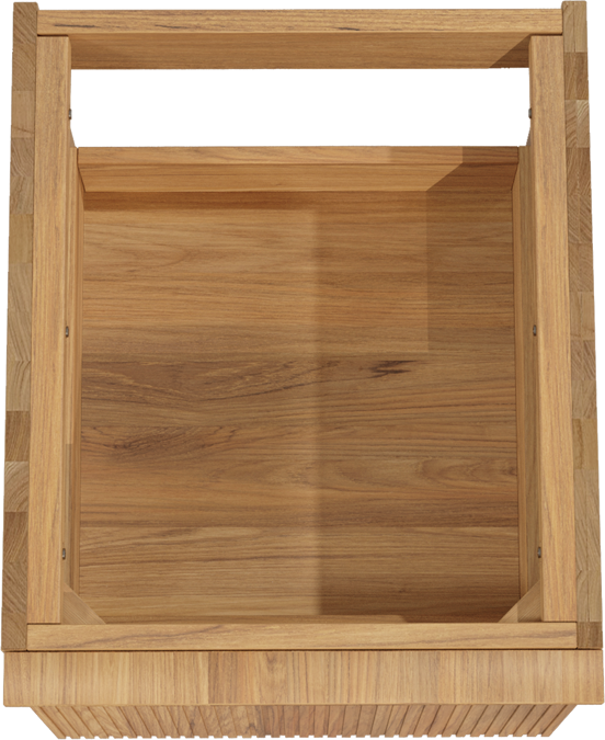 Balmani Forma zwevende wastafelonderkast 45 x 55 cm teakhout 2 lades vert. sym. groef