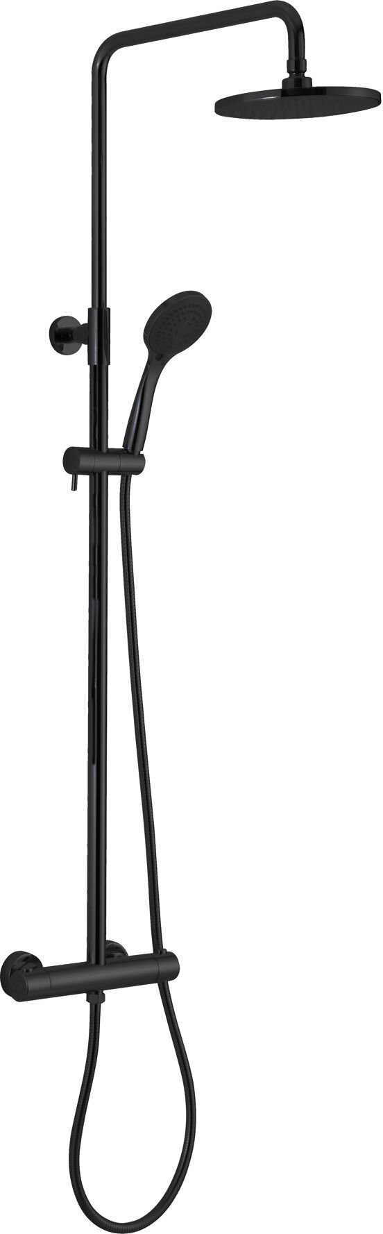 Linie Neptunus 200 thermostatische kraan regendoucheset mat zwart
