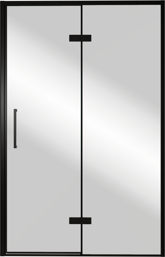 Balmani Senses Design porte pivotante à droite 140 cm x 210 cm verre Miroir Reflex, Profil noir