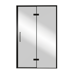 Balmani Senses Design porte pivotante à droite 140 cm x 210 cm verre Miroir Reflex, Profil noir
